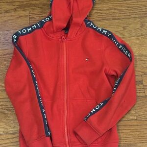 Tommy Hilfiger Kids Red Zip-Up Hoodie